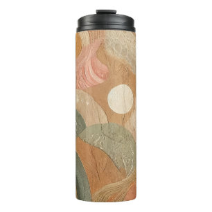 Retro Vintage Boheemse Aardse Abstracte Ontwerp Thermosbeker