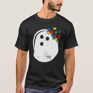 Retro Vintage Bowling Hart Autisme Bewustzijn Spor T-shirt