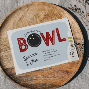 Retro Vintage Bowling Thema Jubileumfeest Folie Uitnodiging
