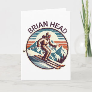 Retro Vintage Brian Head Utah Ski Resort Winter Sk Kaart