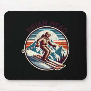 Retro vintage Brian Head Utah skioord winter Muismat