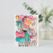 Retro vintage briefkaart van de het (Staand voorkant)