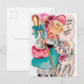 Retro vintage briefkaart van de het (Voorkant / Achterkant)