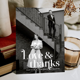 Retro Vintage bruiloft Dank u kaart