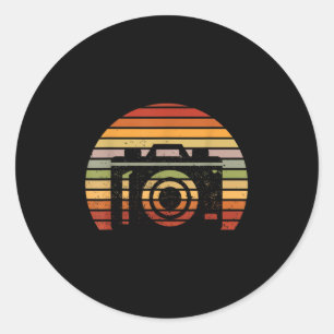 Retro Vintage Camerabeeld Cameraman Fotografie Ronde Sticker
