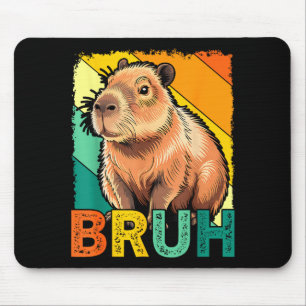 Retro Vintage Capybara Bruh Meme Voor Jongens Meis Muismat