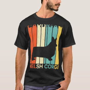 Retro Vintage Cardigan Welshe Corgi Silhouet Hond T-shirt