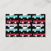 Retro Vintage Cars roze Red Turquoise Blue Hot Rod Visitekaartje (Achterkant)