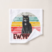 Retro Vintage Chat Noir Ew (Gant de toilette)