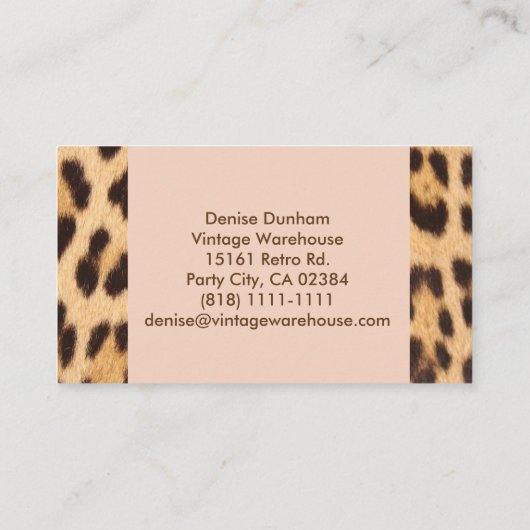 Retro Vintage Cherry Print Visitekaartje (Achterkant)