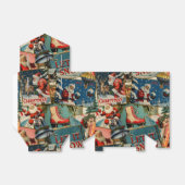 Retro Vintage Christmas Cards Collage Bedankdoosjes (Uitgevouwen)