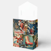 Retro Vintage Christmas Cards Collage Bedankdoosjes (Geopend)