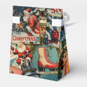 Retro Vintage Christmas Cards Collage Bedankdoosjes (Achterkant)