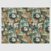 Retro Vintage Christmas: Green Collage Tissuepapier (Voorkant)