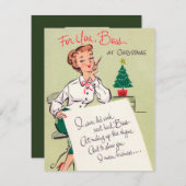 retro vintage Christmas lady Boss ajouter carte de (Devant / Derrière)