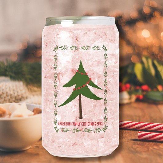 Retro Vintage Christmas Tree & Wreath Nom de famil