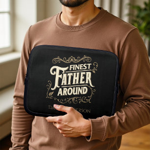 Retro Vintage Cool Elegante Typografie Vaderdag Laptop Sleeve