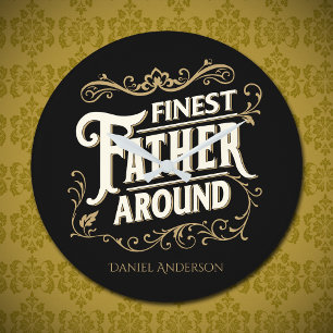 Retro Vintage Cool Elegante Typografie Vaderdag Ronde Klok