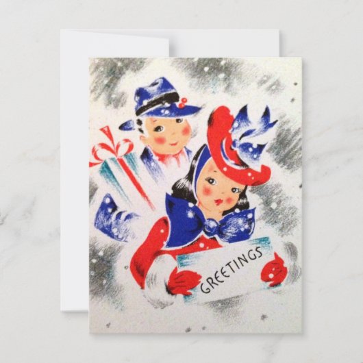 Retro Vintage couple ajouter une carte de message (Devant)