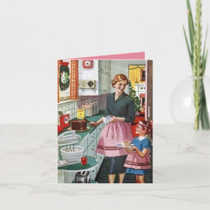 rétro vintage Cuisine cuisson femme sentiment enfa