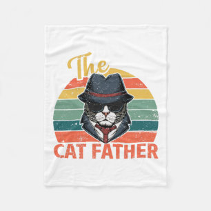 Retro Vintage De Kat Vader - Kat Daddy Vaders D Fleece Deken