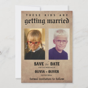 Retro vintage deze kinderen gaan trouwen save the date