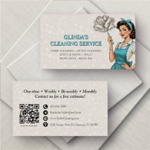 Retro Vintage Dienst Dienst Huis Schoonmaakster