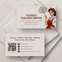 Retro Vintage Dienst Dienst Huis Schoonmaakster