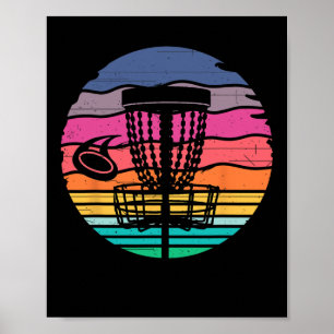 Retro Vintage Disc Golf-shirts Disc Golf-kleding Poster