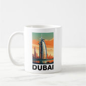 Retro Vintage Dubai UAE Skyline Koffiemok (Links)