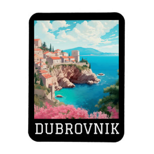 Retro Vintage Dubrovnik Kroatië Adrica Coast Magneet