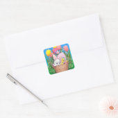 Retro vintage Esater bunny Vacances autocollant (Enveloppe)