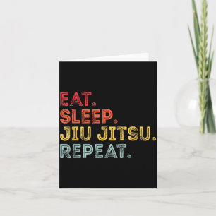Retro Vintage Eten Slapen Jiu Jitsu Herhalen Marti Kaart