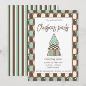 Retro vintage fête de Noël d'entreprise Invitation (Devant / Derrière)