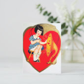 Retro Vintage fille Carte postale (Debout devant)