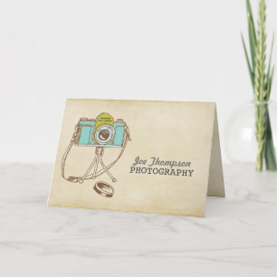 Retro Vintage Fotograaf van de Camera dankt u Bedankkaart