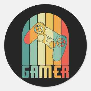 Retro Vintage Gamer Videospel Liefhebber Grappige Ronde Sticker