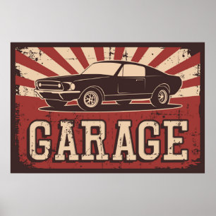 retro vintage garage poster