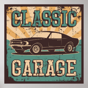 retro vintage garage poster