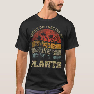 Retro Vintage Gemakkelijk Afleidbaar Door Planten  T-shirt