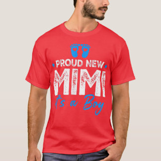 Retro Vintage Gender Reveal Proud New Mimi It's A  T-shirt