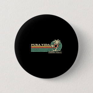 Retro Vintage Gez familie vakantie Costa Rica Pura Ronde Button 5,7 Cm
