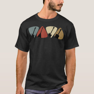 Retro Vintage Gitaar Plectrum Speler Gitarist Bass T-shirt