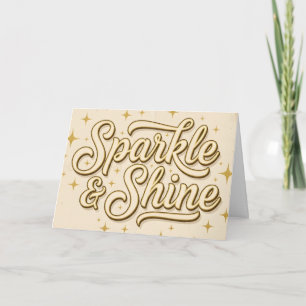 Retro Vintage Glans & Glitter Kerstmis Feestdagen Kaart