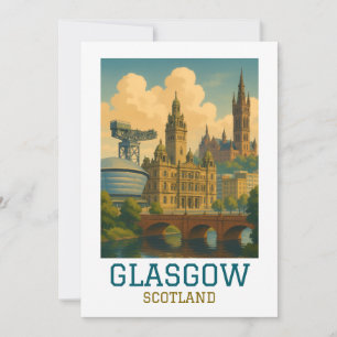 Retro Vintage Glasgow Schotland Stadslandschap Rei Kaart