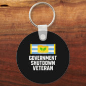 Retro Vintage Government Shutdown Veteran  Sleutelhanger (Voorkant)