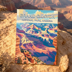 Retro Vintage Grand Canyon National Park Arizona Briefkaart