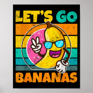 Retro Vintage Grappige Banaan Meme Laat Los Banaan Poster