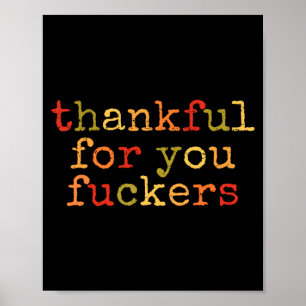 Retro Vintage Grappige Thanksgiving Dankbaar Voor Poster