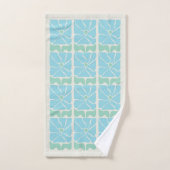 Retro vintage green blue flower pattern bath tow (Serviette à main)